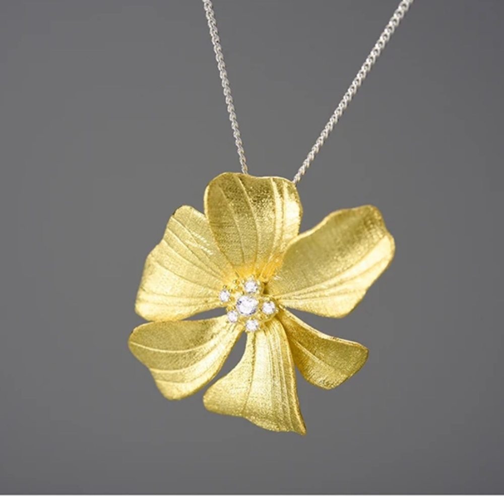 925 Silver Artisan Handmade The Zanytah Flower Necklace